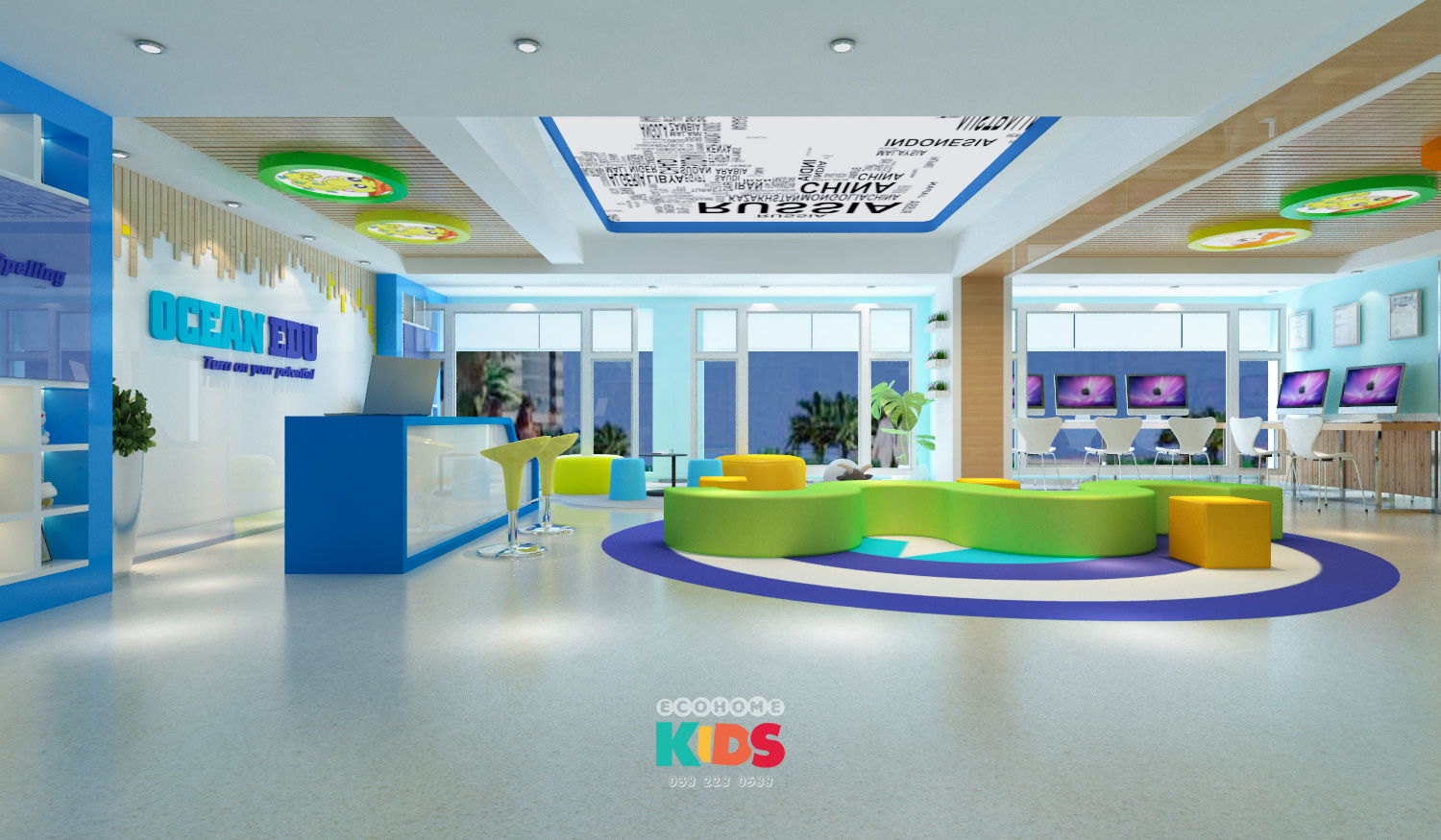 thiết kế trung tâm ngoại ngữ Ocean Edu