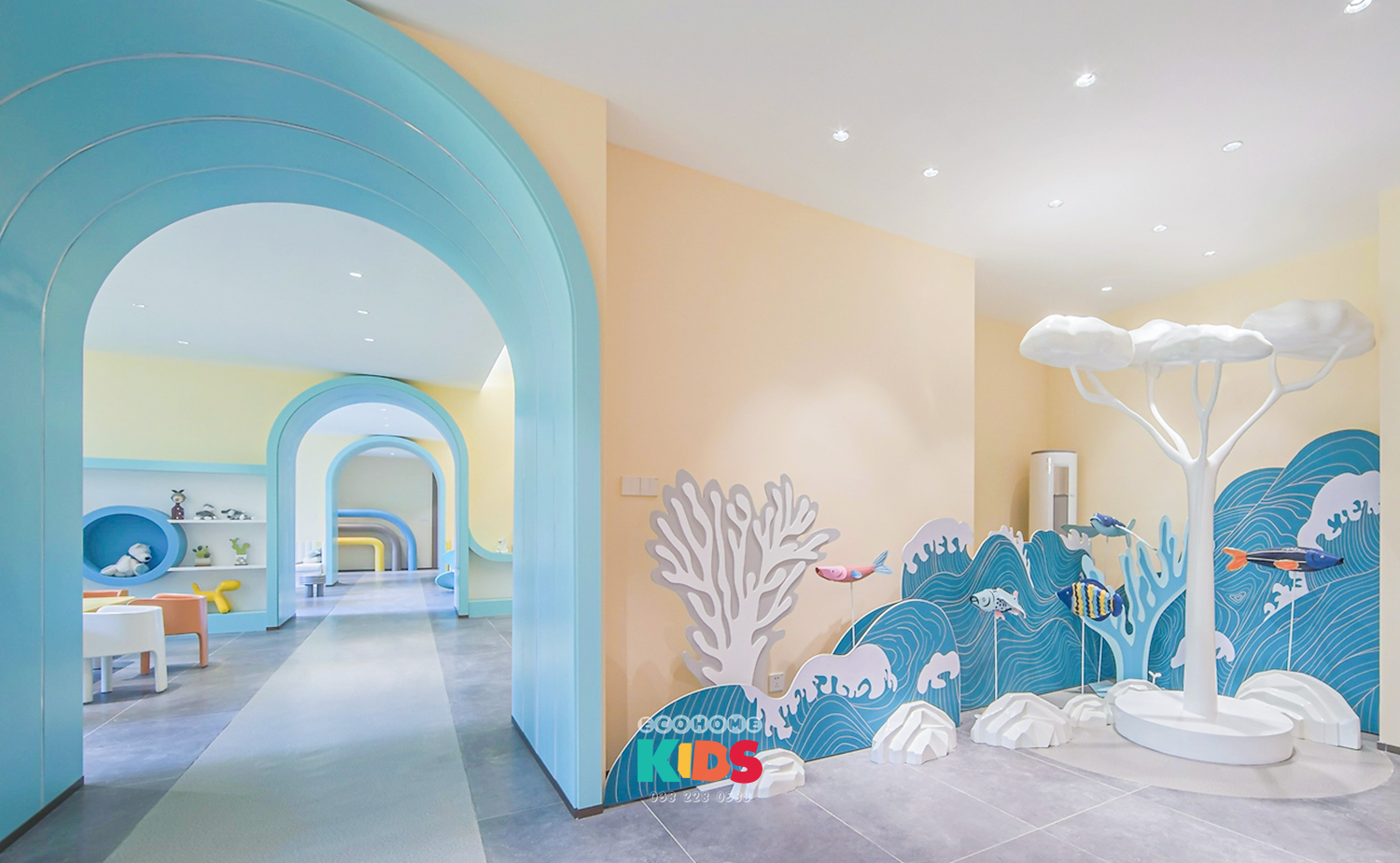 thiết kế quán cafe kids đẹp