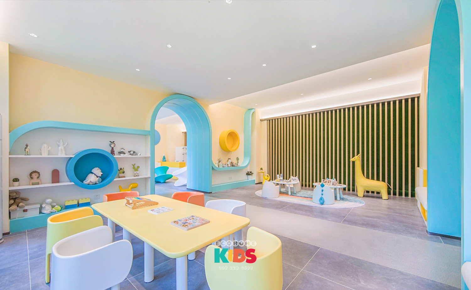 thiết kế quán cafe kids đẹp