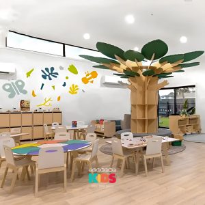 kệ sách trang trí hình cây lá răng cưa