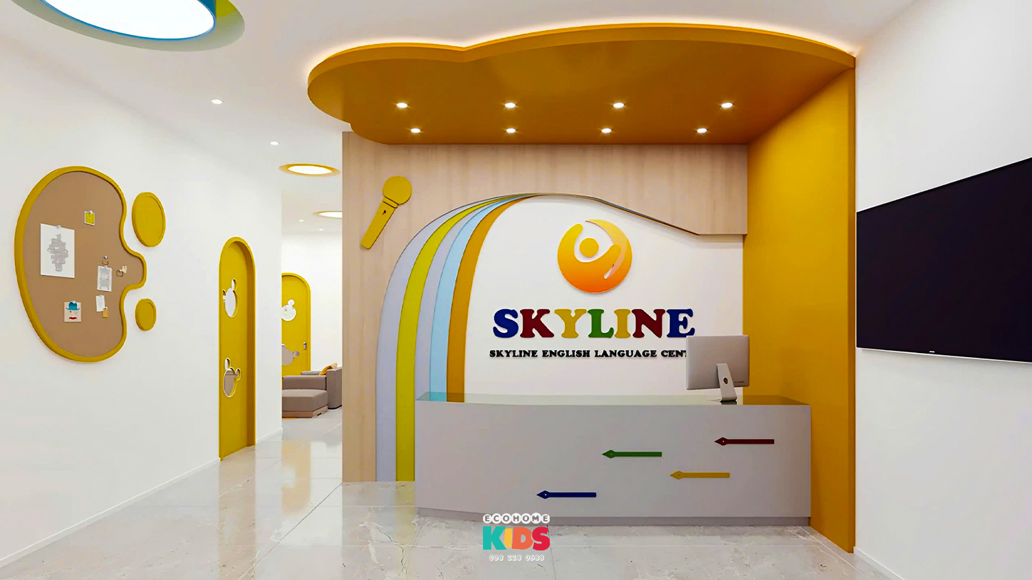 thiết kế trung tâm tiếng anh skyline
