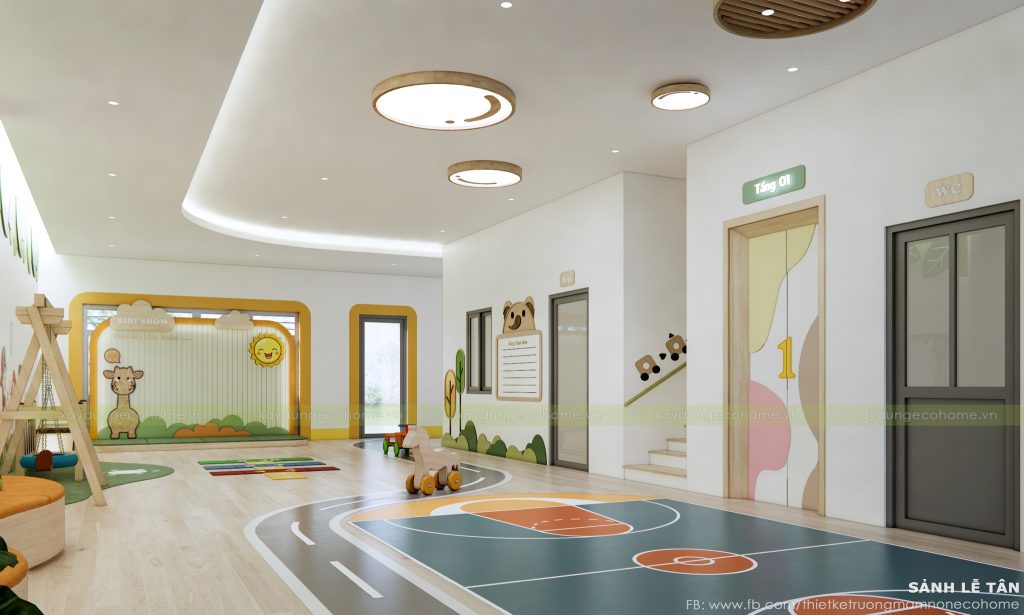 Phối cảnh nội thất trường mầm non do Ecohome Kids thiết kế